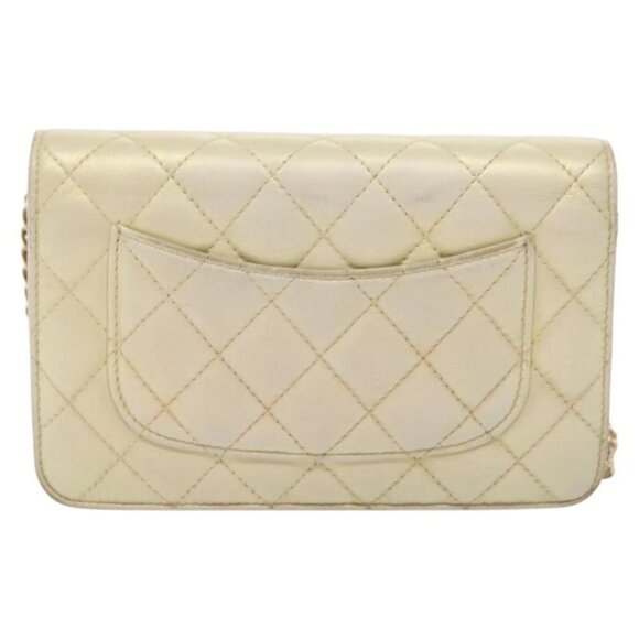 CHANEL Matelasse Chain Wallet Shoulder Bag Lamb Skin Gold Tone CC Auth 137 - Picture 2 of 16